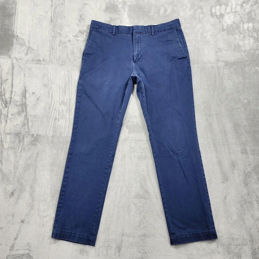 Banana Republic Pants Mens 35x30* Blue Fulton Skinny Chino Stretch Cotton Preppy